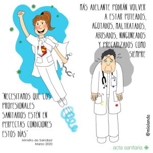 Soldaditos sanitarios #05.03.2020- Viñetología por Mónica Lalanda #Coronavirus #sanitariosFrenteAlCoronavirus